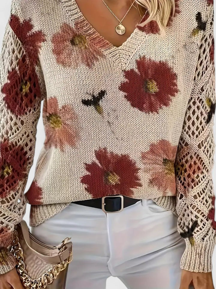 Eva | Pull élégant à motif floral