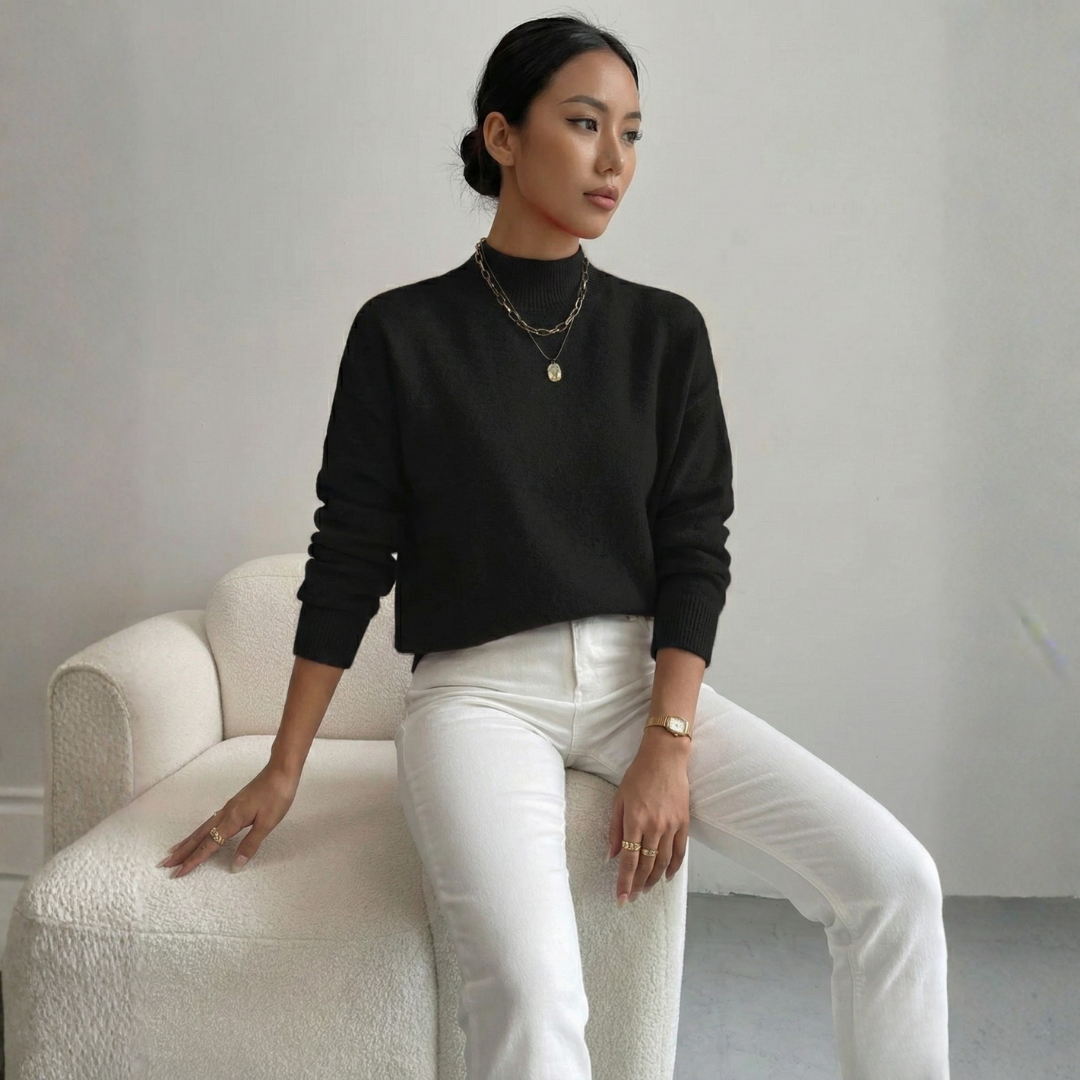 Mette | Pull confortable élégant à col montant