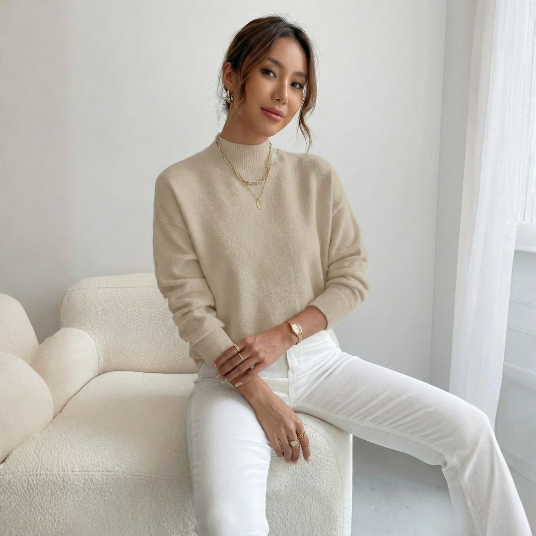 Mette | Pull confortable élégant à col montant