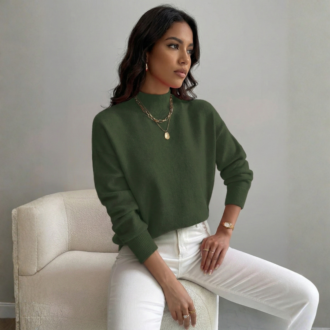 Mette | Pull confortable élégant à col montant