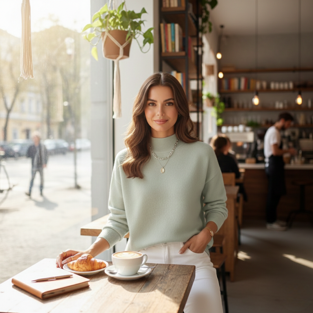 Mette | Pull confortable élégant à col montant