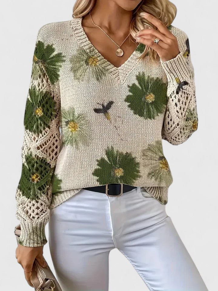 Eva | Pull élégant à motif floral