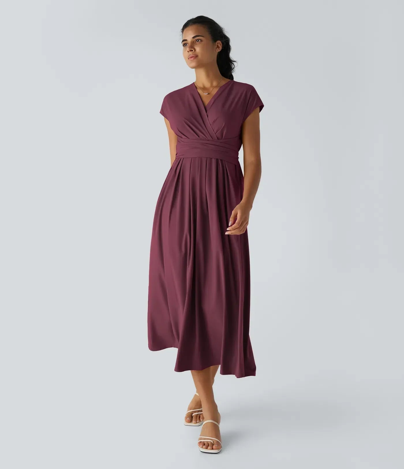 Lynn | Robe portefeuille élégante à taille haute
