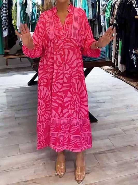 Robe Mila à col V imprimée